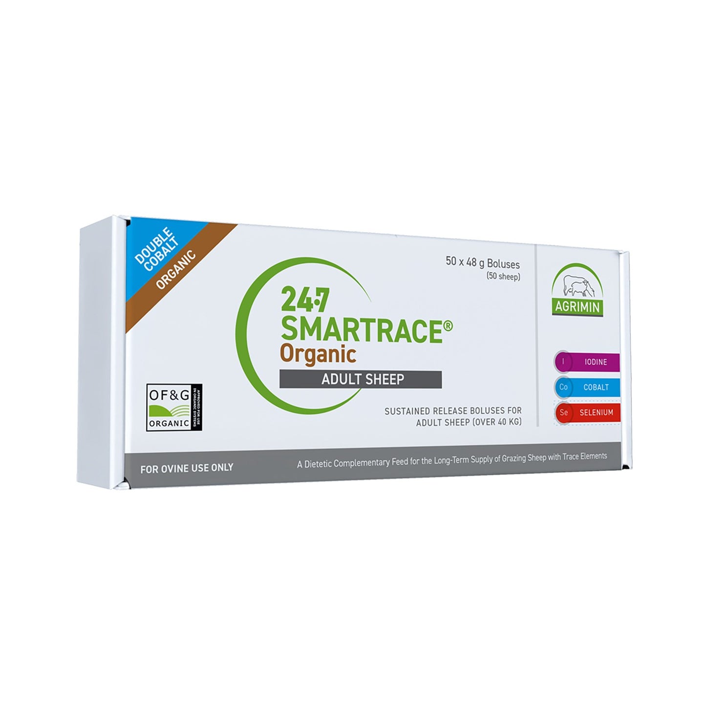 Agrimin 24-7 Smartrace Organic Adult Sheep - 50 x 48g Boluses
