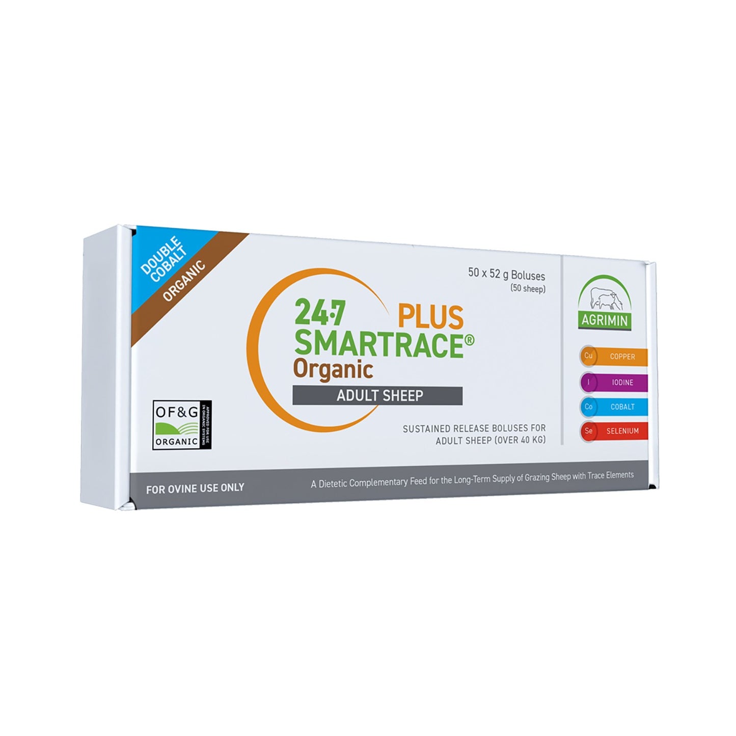 Agrimin 24-7 Smartrace Plus Organic Adult Sheep - 50 x 52g Boluses