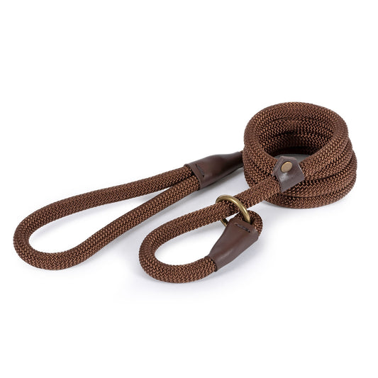 Ancol Heritage Collection Deluxe Nylon Rope Slip Lead Brown