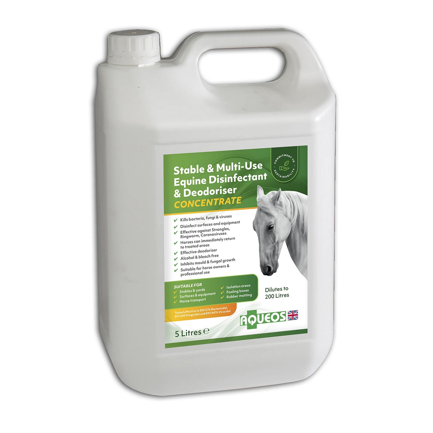 Aqueos Stable & Multi-Use Equine Disinfectant & Deodoriser Concentrate