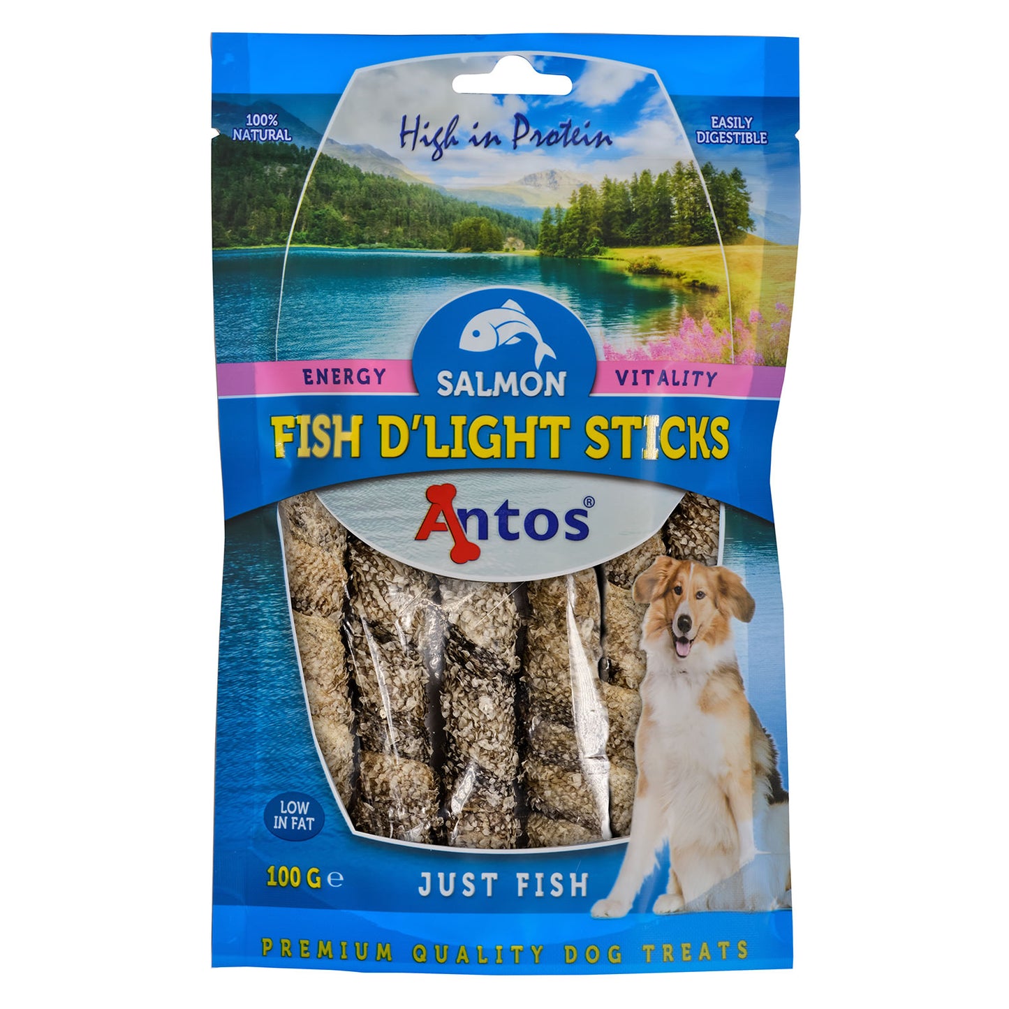 Antos Fish D'Light Salmon Sticks - 100 Gm
