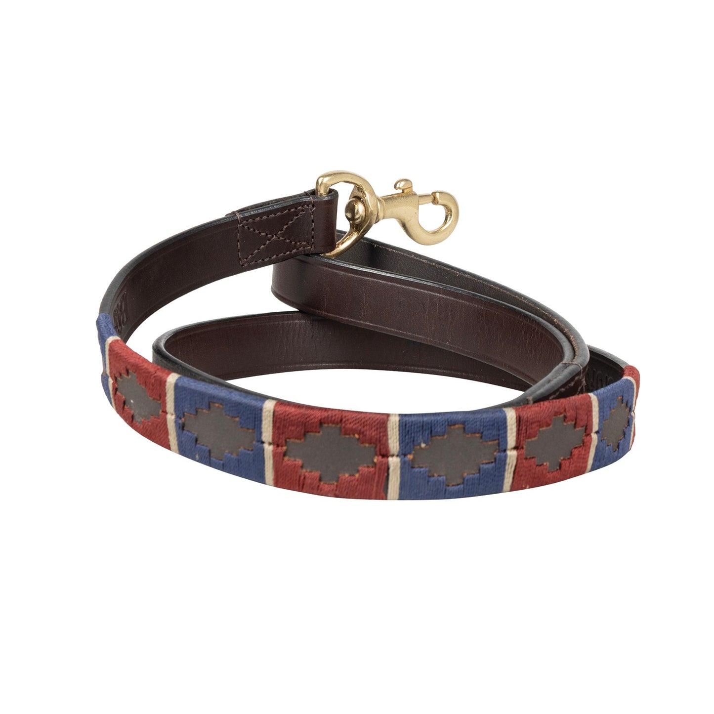 Benji & Flo Sublime Polo Leather Dog Lead Navy/Wine - 115 Cm