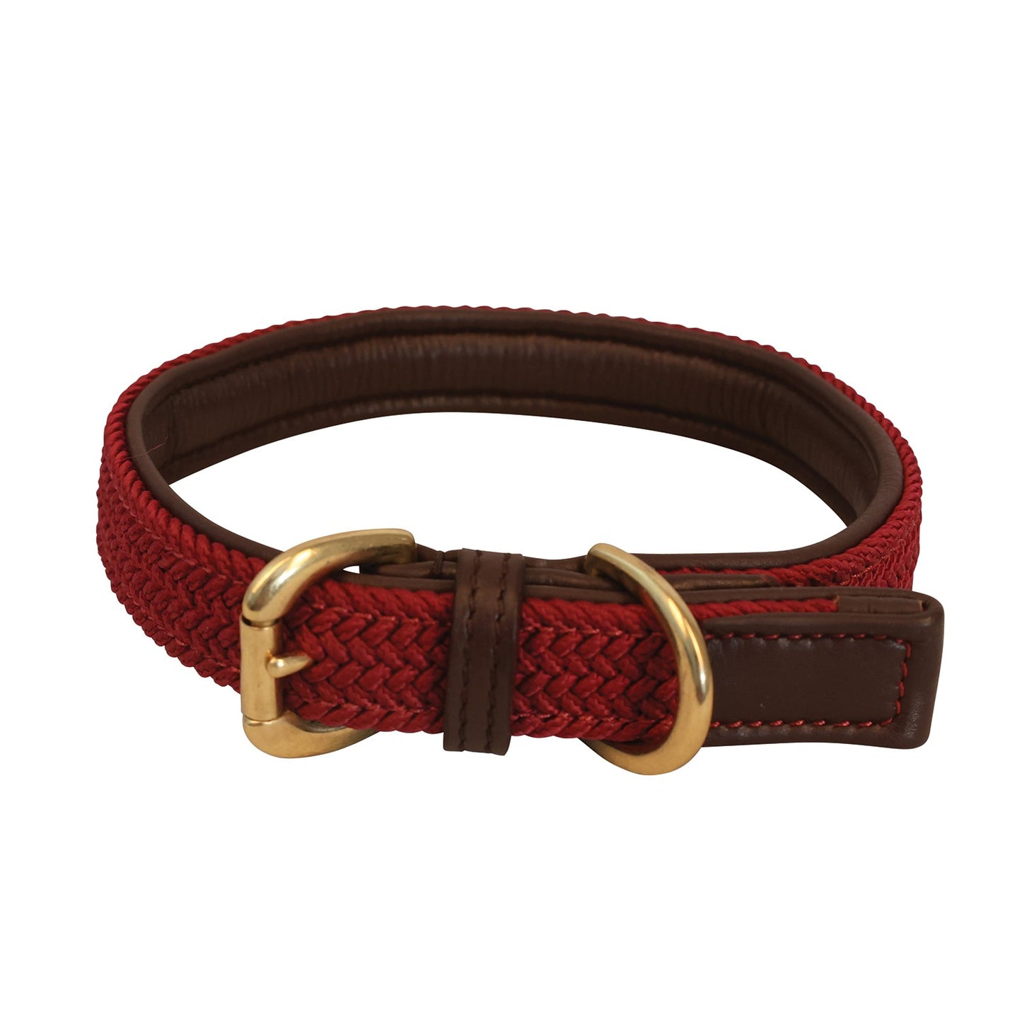 Benji & Flo Interlaced Dog Collar Burgundy - Small