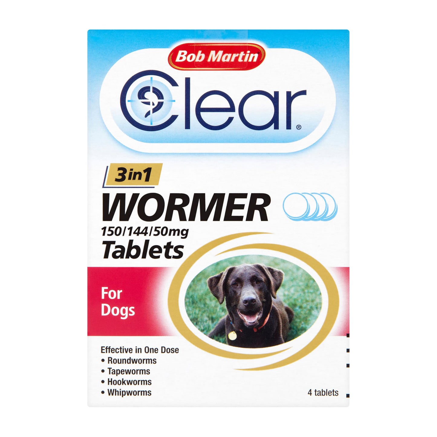 Bob Martin Clear 3-in-1 Wormer Tablets for Dogs