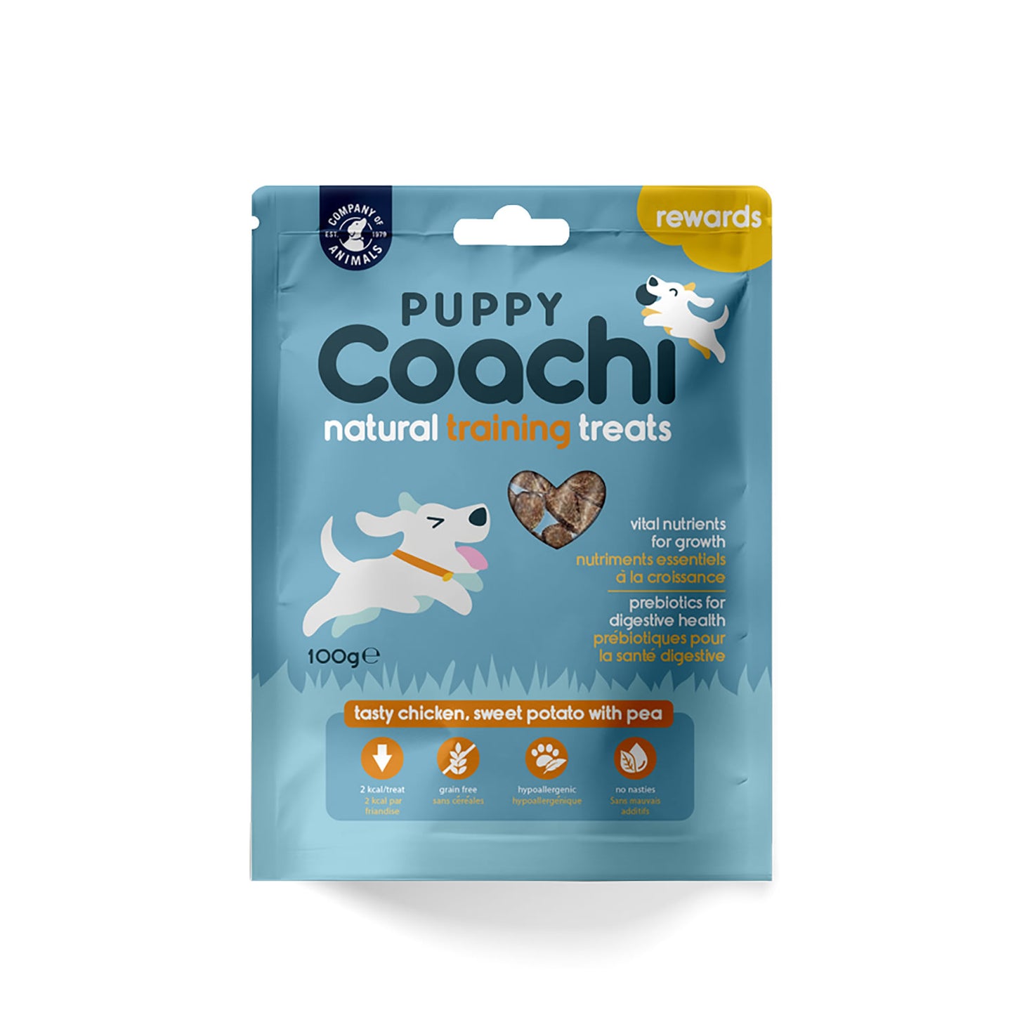Coachi Puppy Natural Training Treats Chicken, Sweet Potato & Pea - 100 Gm
