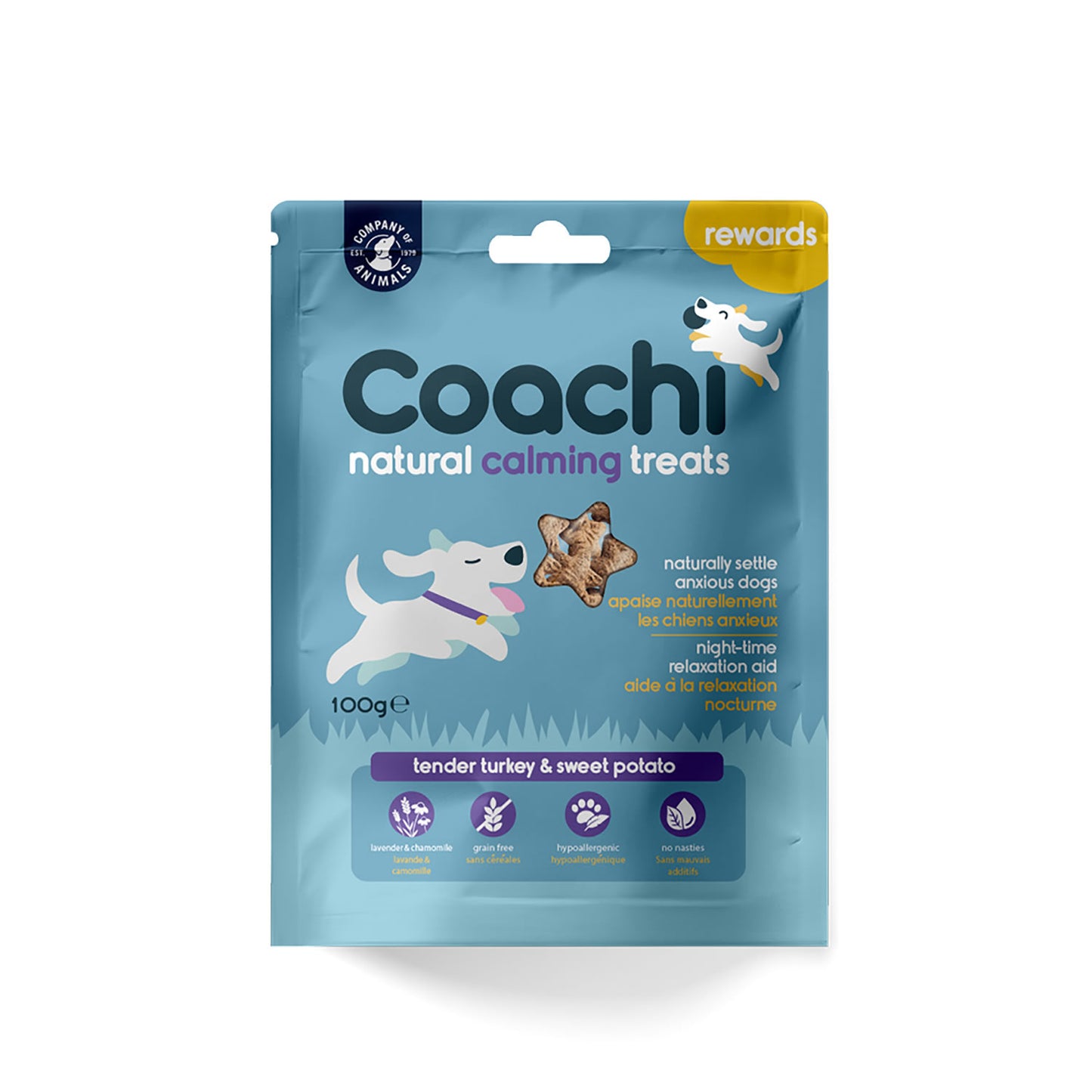 Coachi Natural Calming Treats Turkey & Sweet Potato - 100 Gm