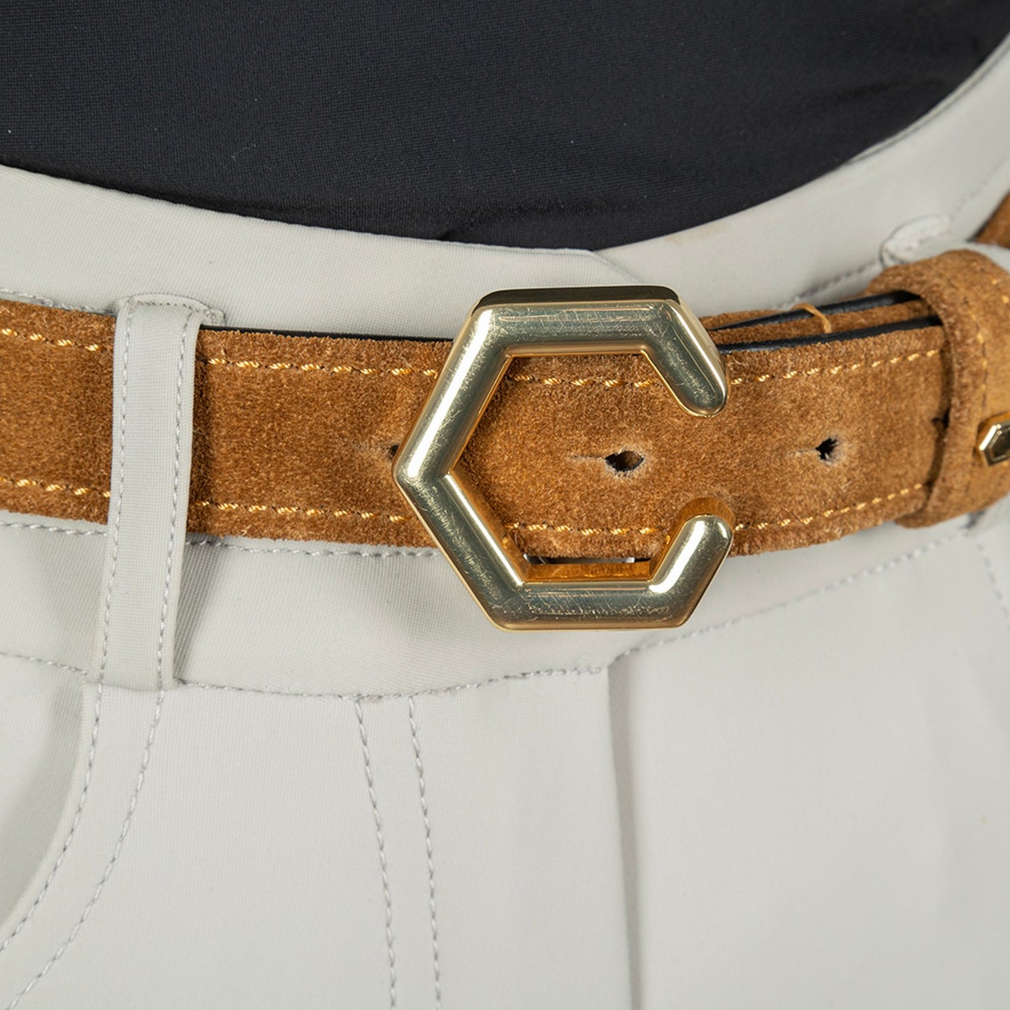 Coldstream Roxburgh Suede Belt Tan/Gold - CS120
