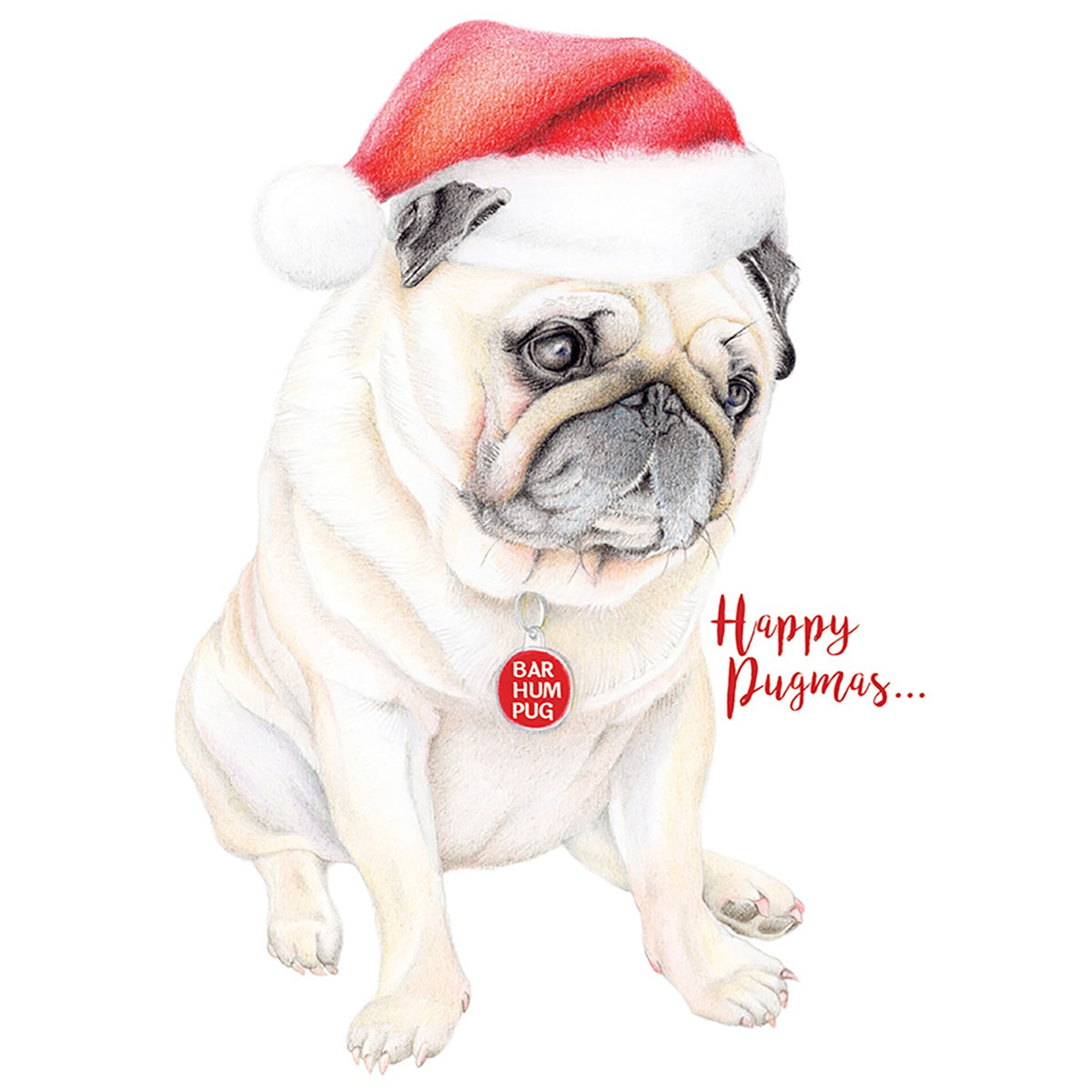Deckled Edge Christmas Happy Pugmas