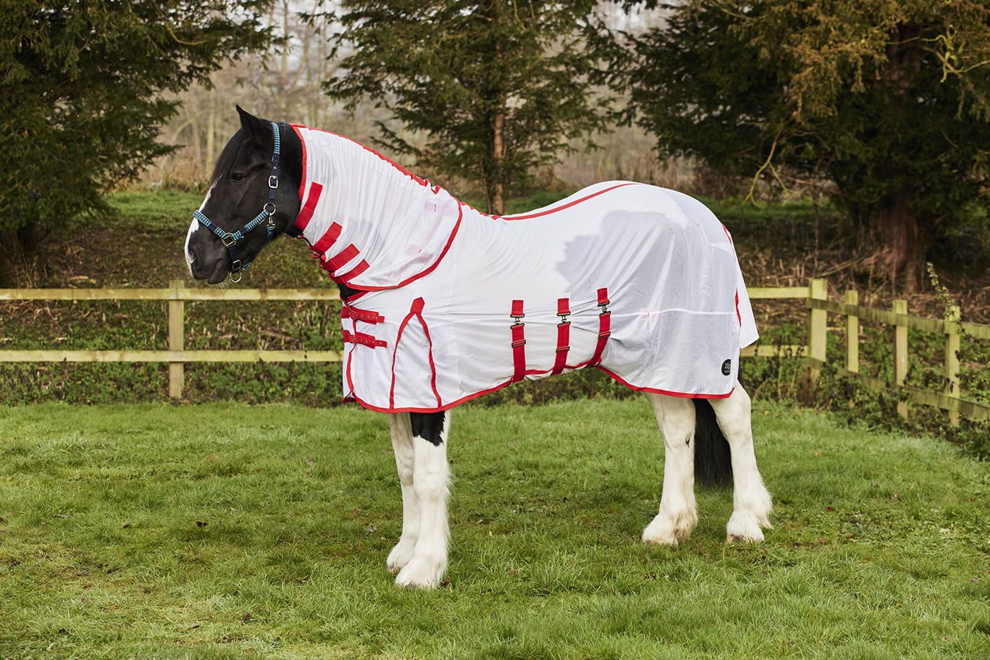 Firefoot Fly Rug Detachable Neck White/Red