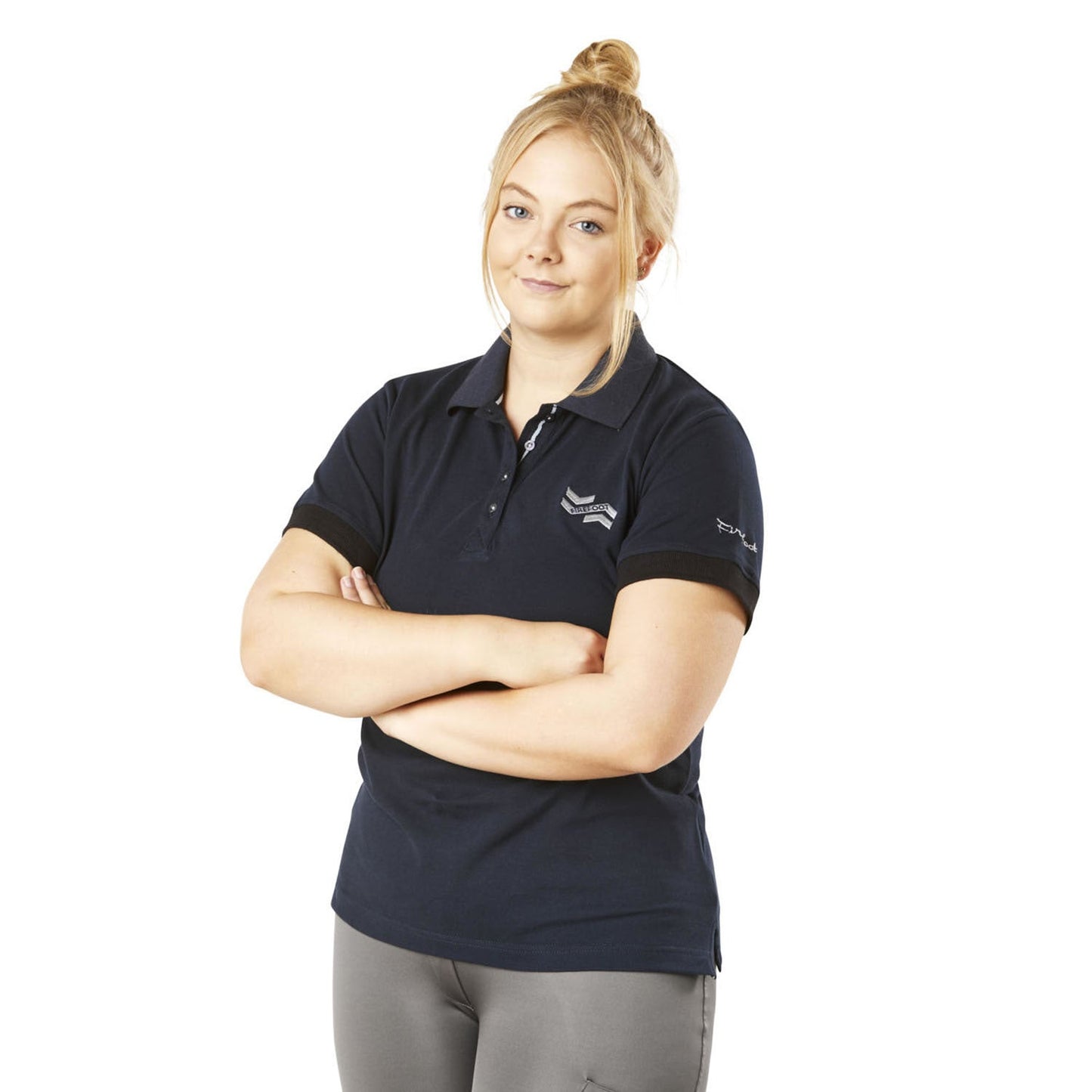 Firefoot Roxby Basic Polo Shirt Ladies Navy/Silver