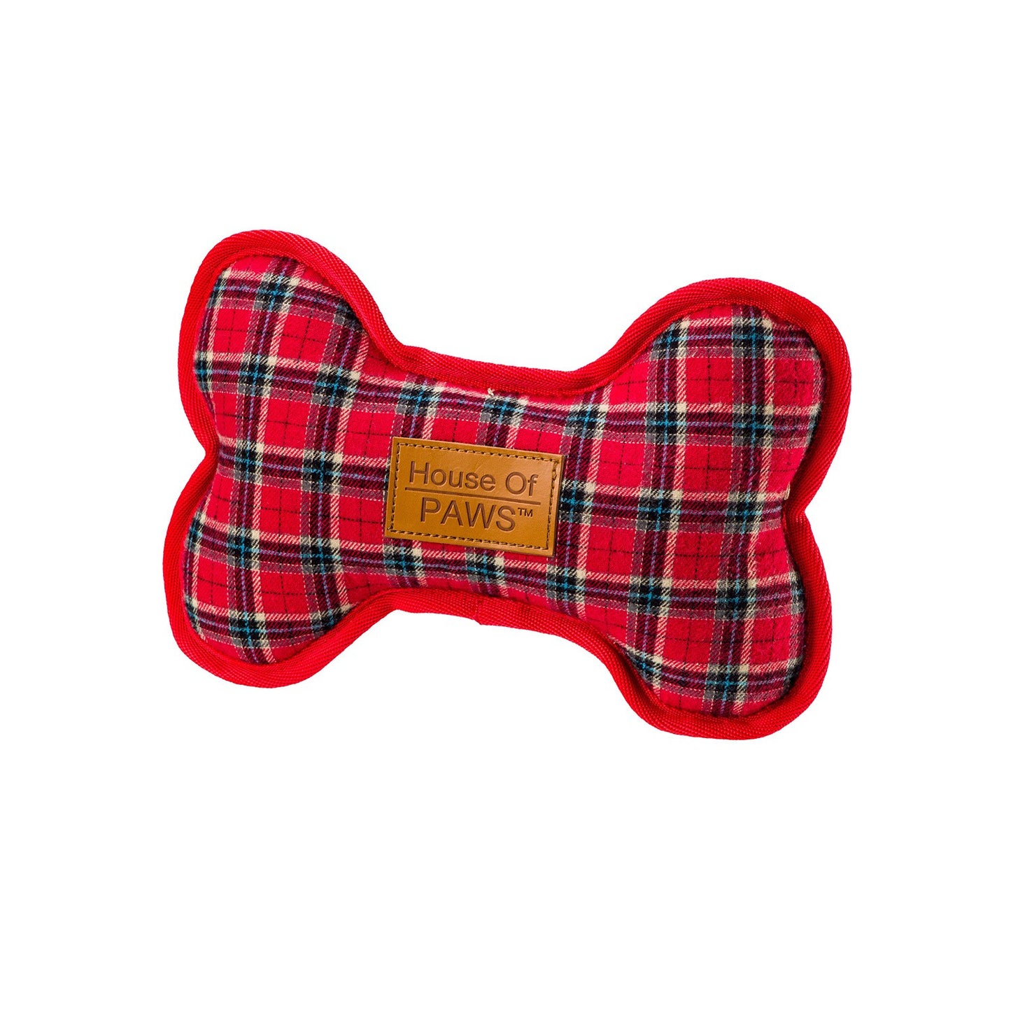 House of Paws Red Tweed Dog Bone