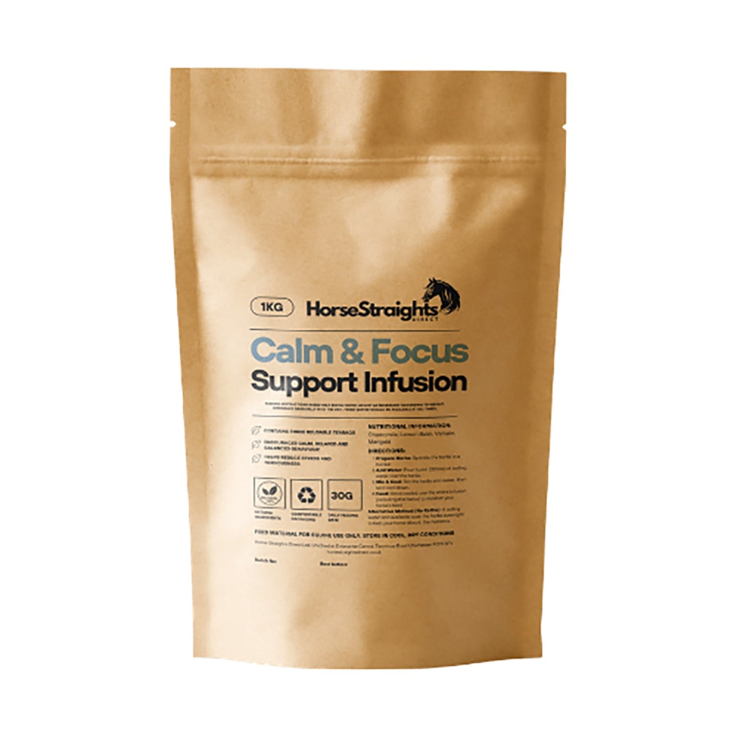 Horse Straights Direct Calm & Focus Infusion (Reusable Teabags) - 1 Kg