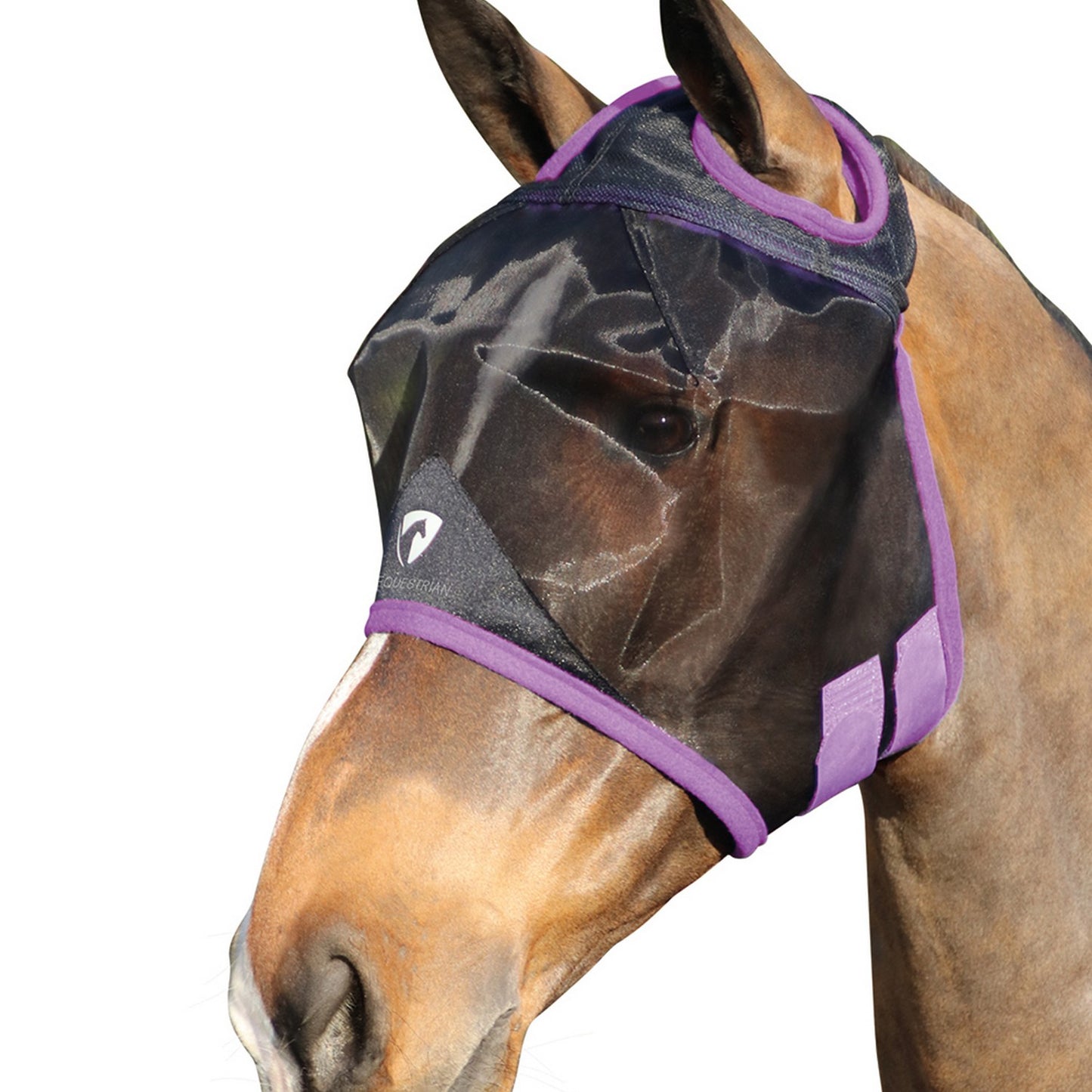 Hy Equestrian Mesh Half Fly Mask no Ears Black/Grape Royal - Xfull