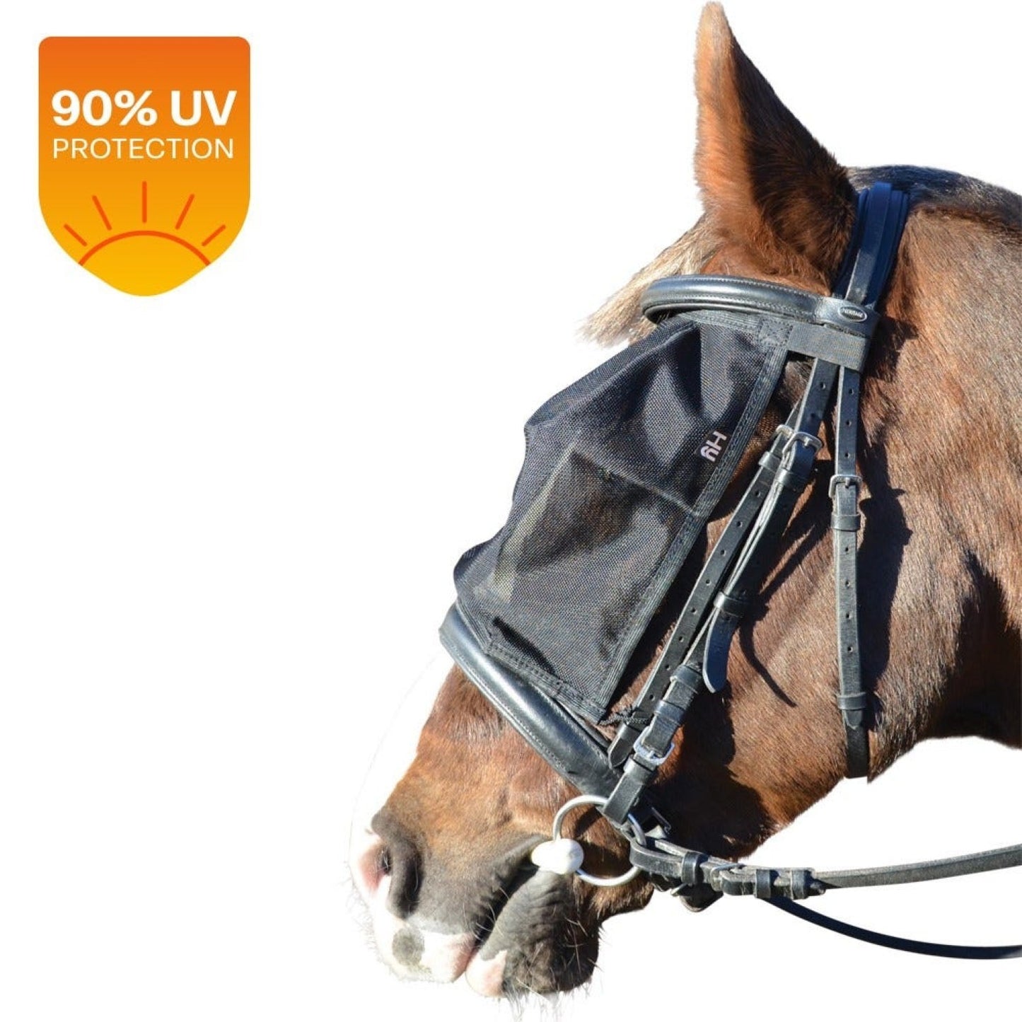 Hy Equestrian Riding Fly Mask Black - Xfull