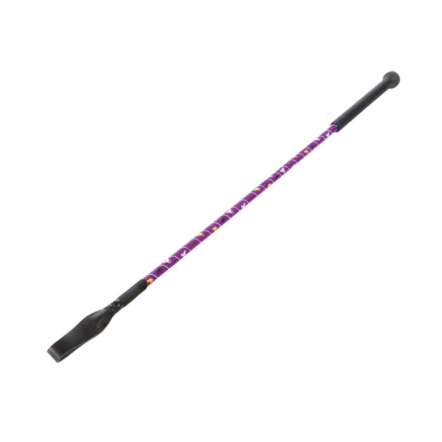 Hy Equestrian Silver Riding Whip Purple - 66 Cm