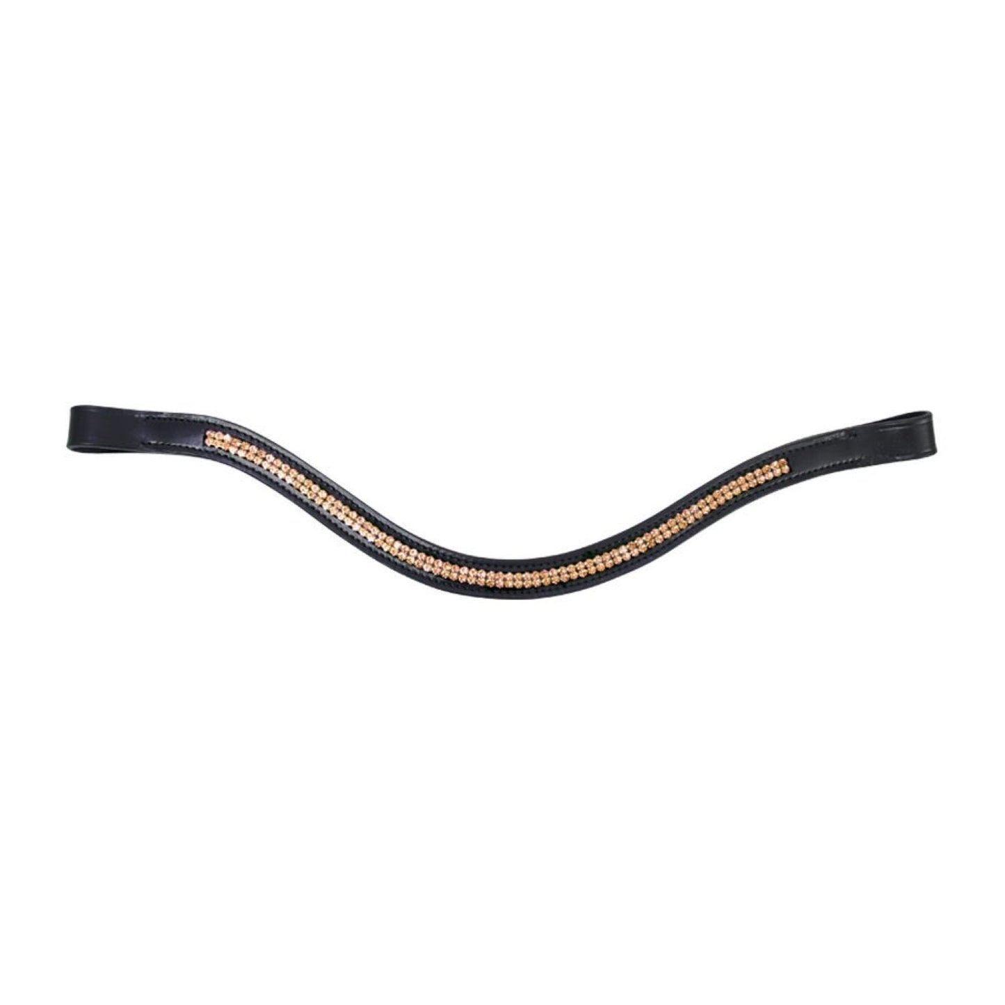Hy Equestrian Rosciano Browband Black/Rose Gold - Full