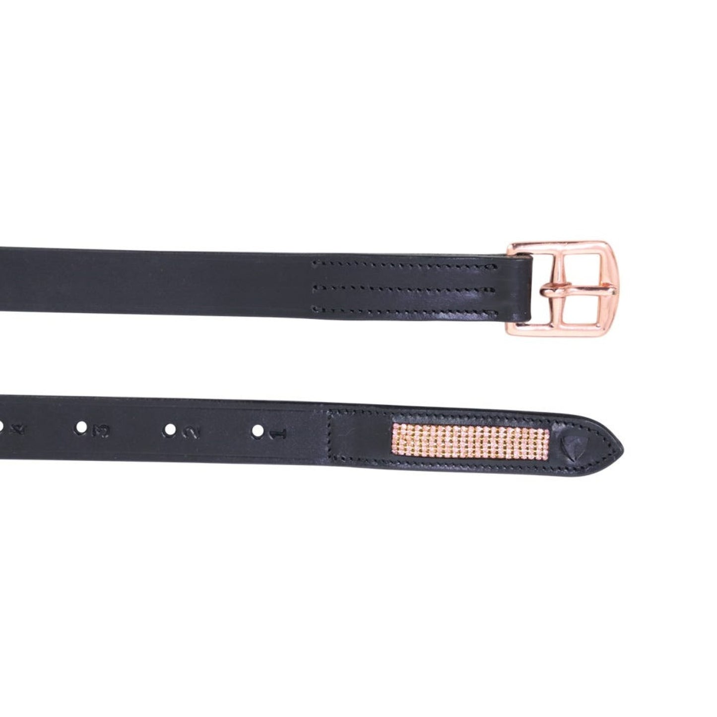 Hy Equestrian Rosciano Stirrup Leathers Adult Black/Rose Gold - 56"