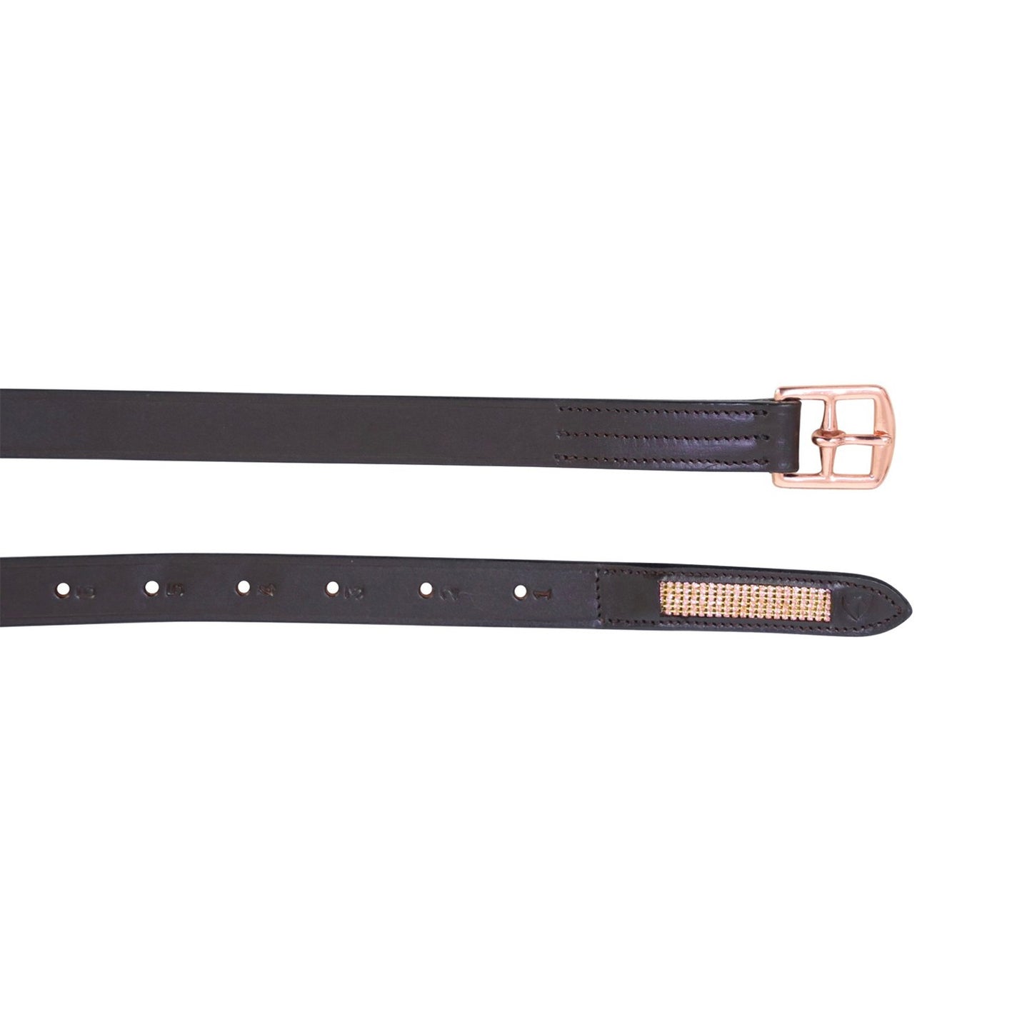 Hy Equestrian Rosciano Stirrup Leathers Adult Brown/Rose Gold - 56"