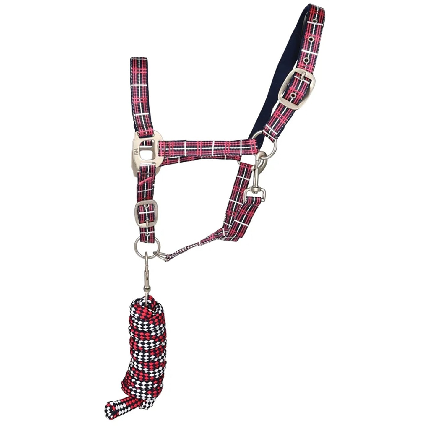 Hy Equestrian Tartan Headcollar with Lead Rope