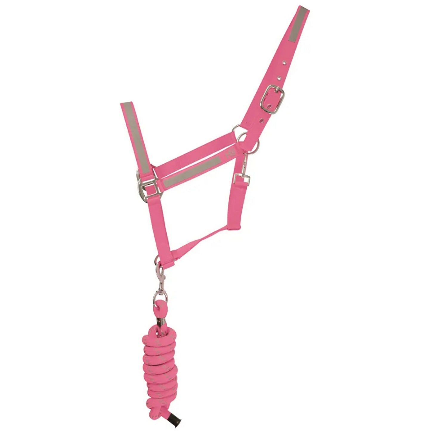 Reflector Headcollar & Lead Rope by Hy Equestrian Pink - Pony