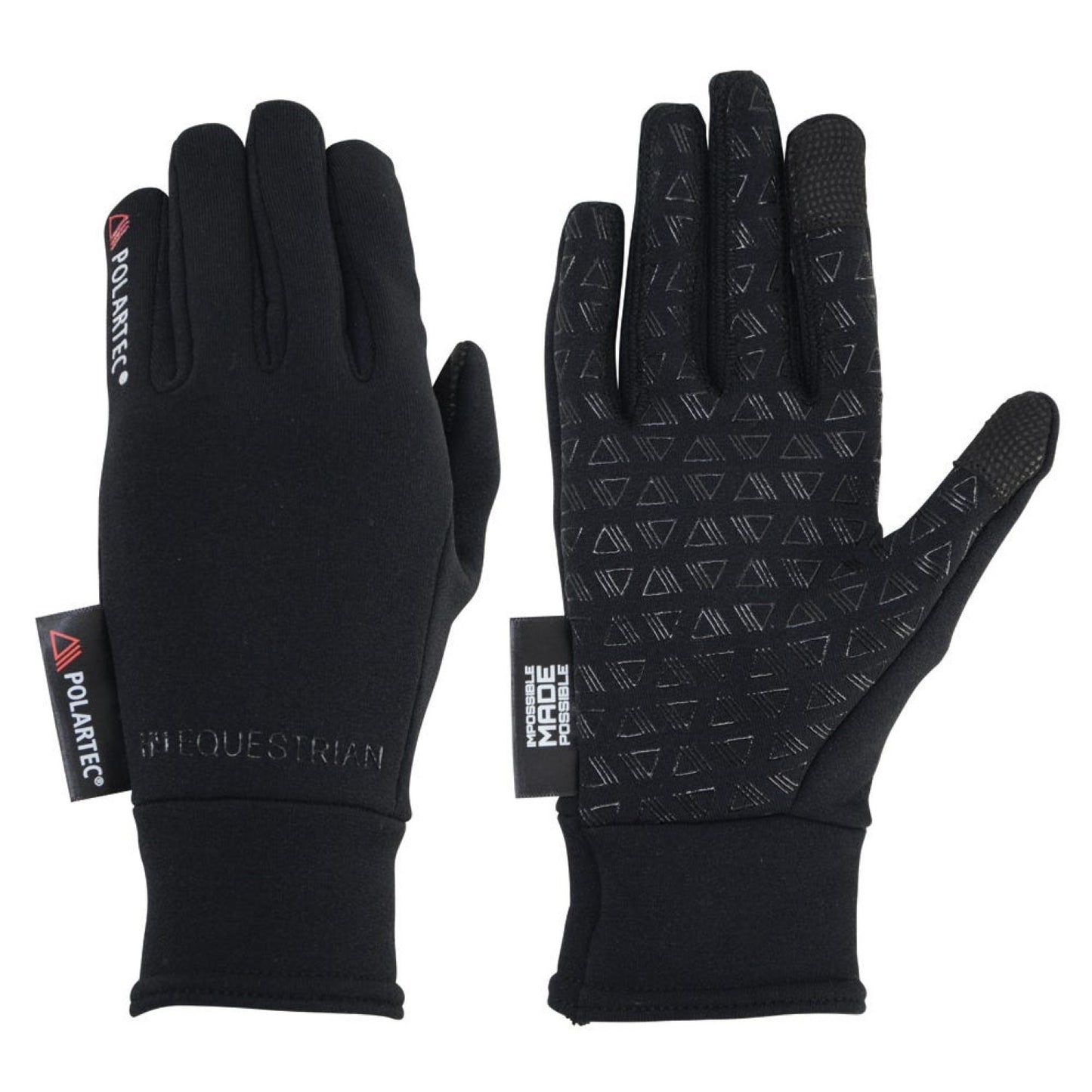 Hy Equestrian Polartec Glacial Riding & General Gloves Black - Medium