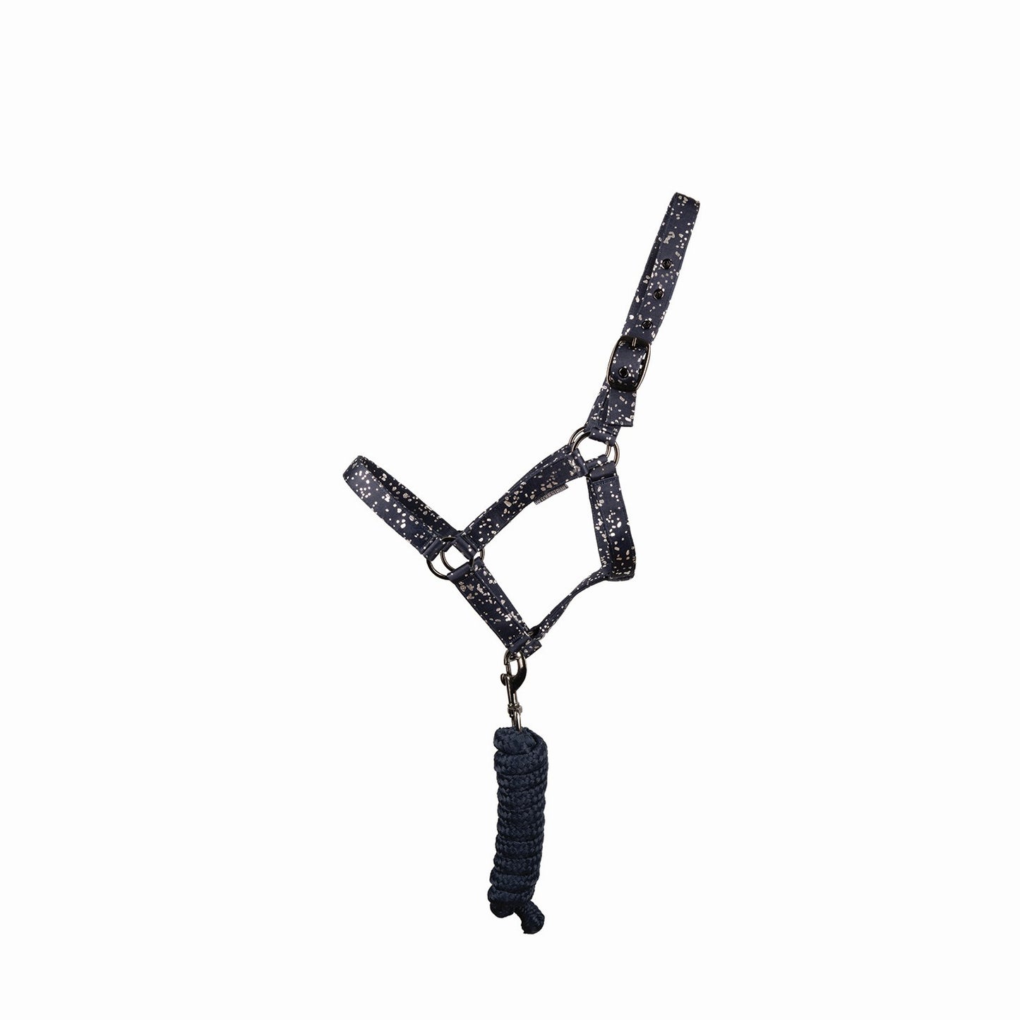Hy Equestrian Elevate Allure Headcollar & Lead Rope Navy/Gun Metal Grey - Full