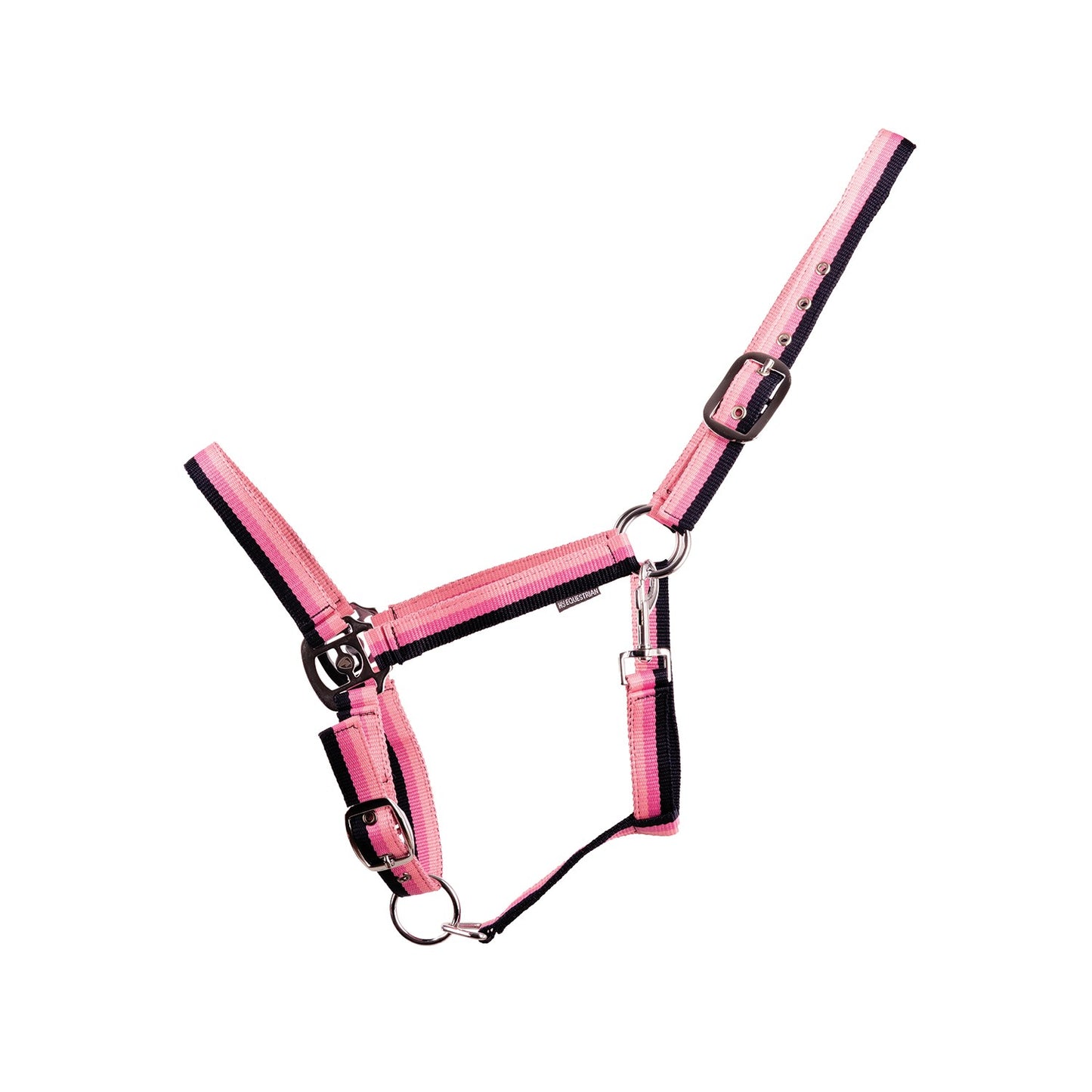 Hy Equestrian Trinity Headcollar Navy/Pink/Light Pink - Cob