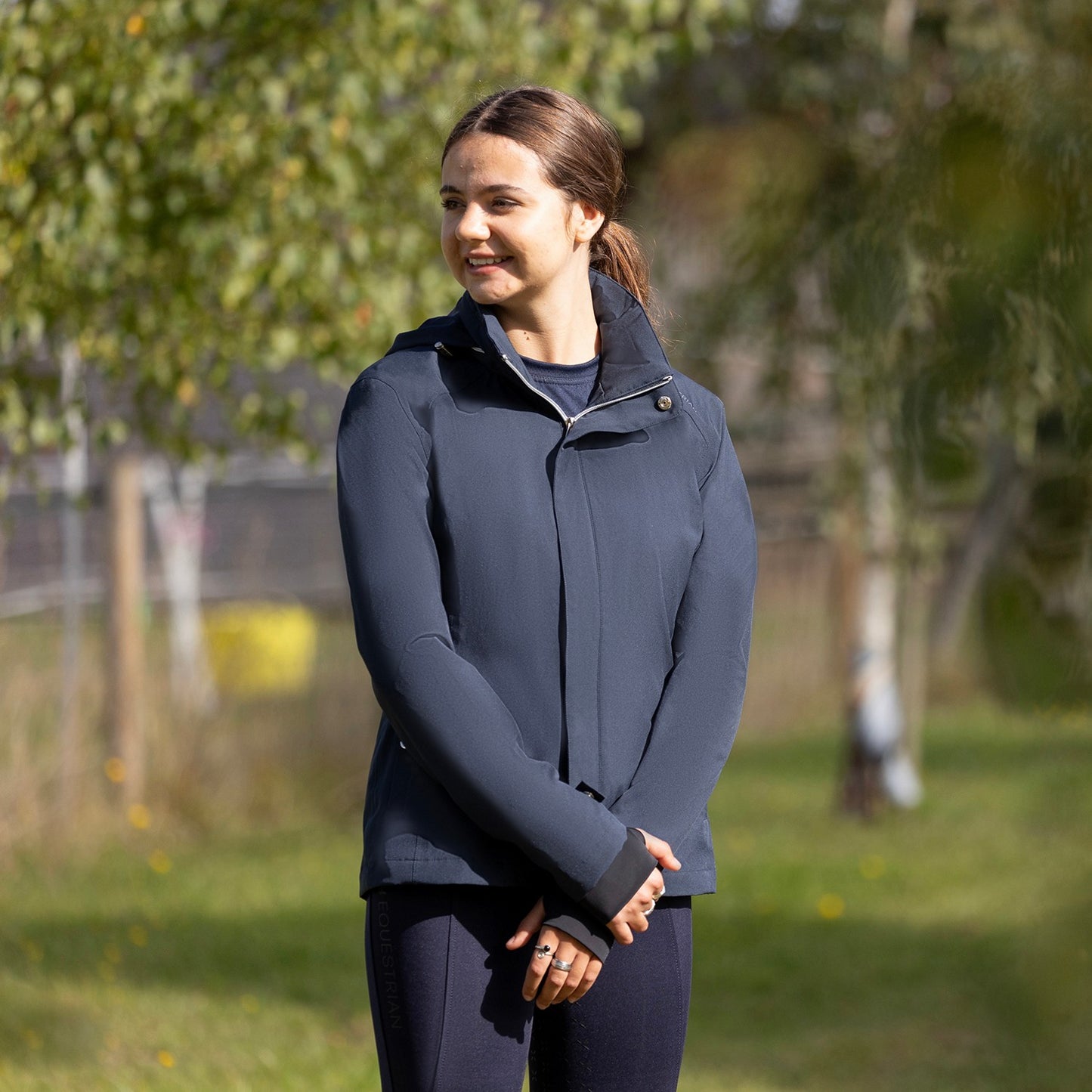 Hy Equestrian Elevate Lightweight Waterproof Jacket Navy - Large