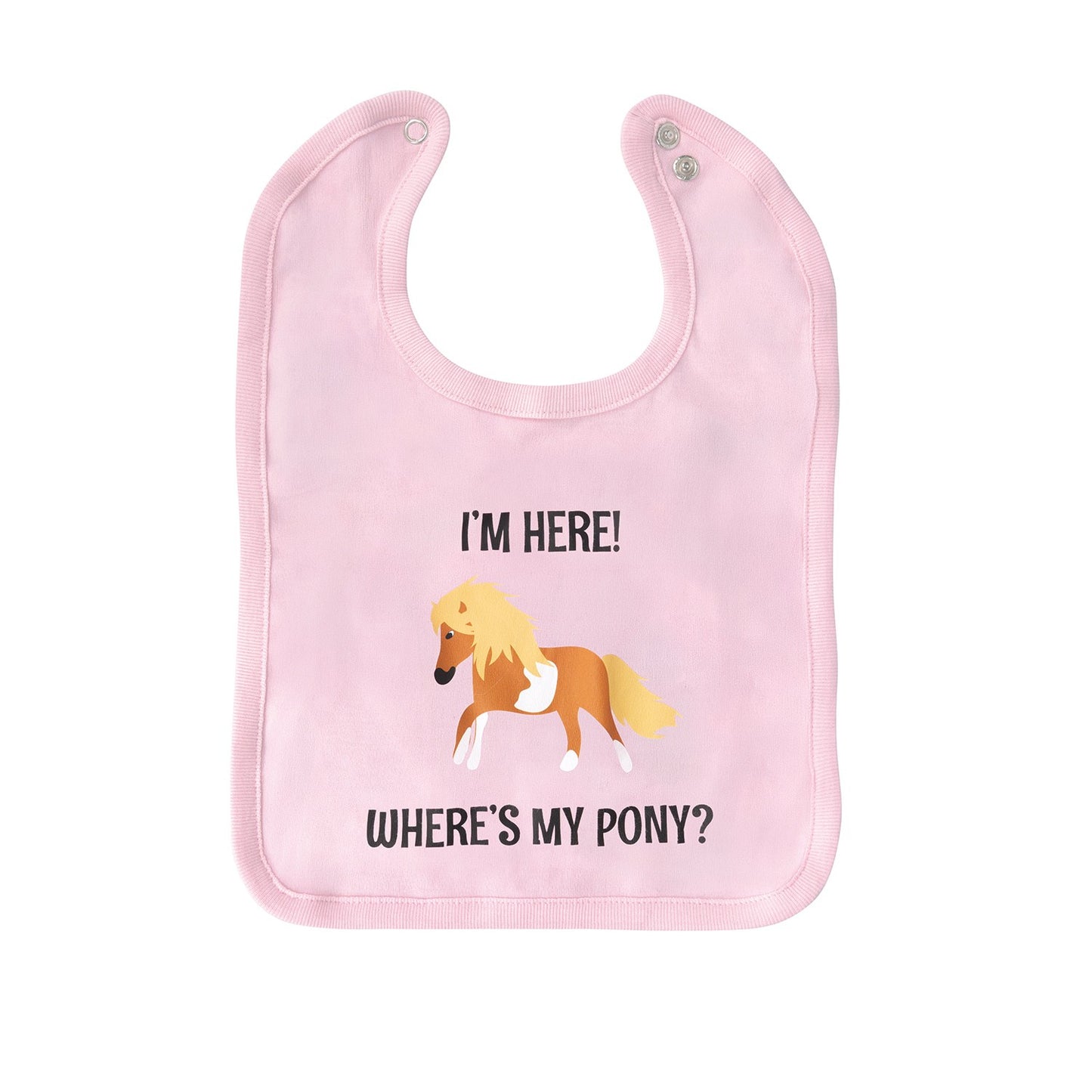 Mini Tots Baby Bib Where's my Pony Pink