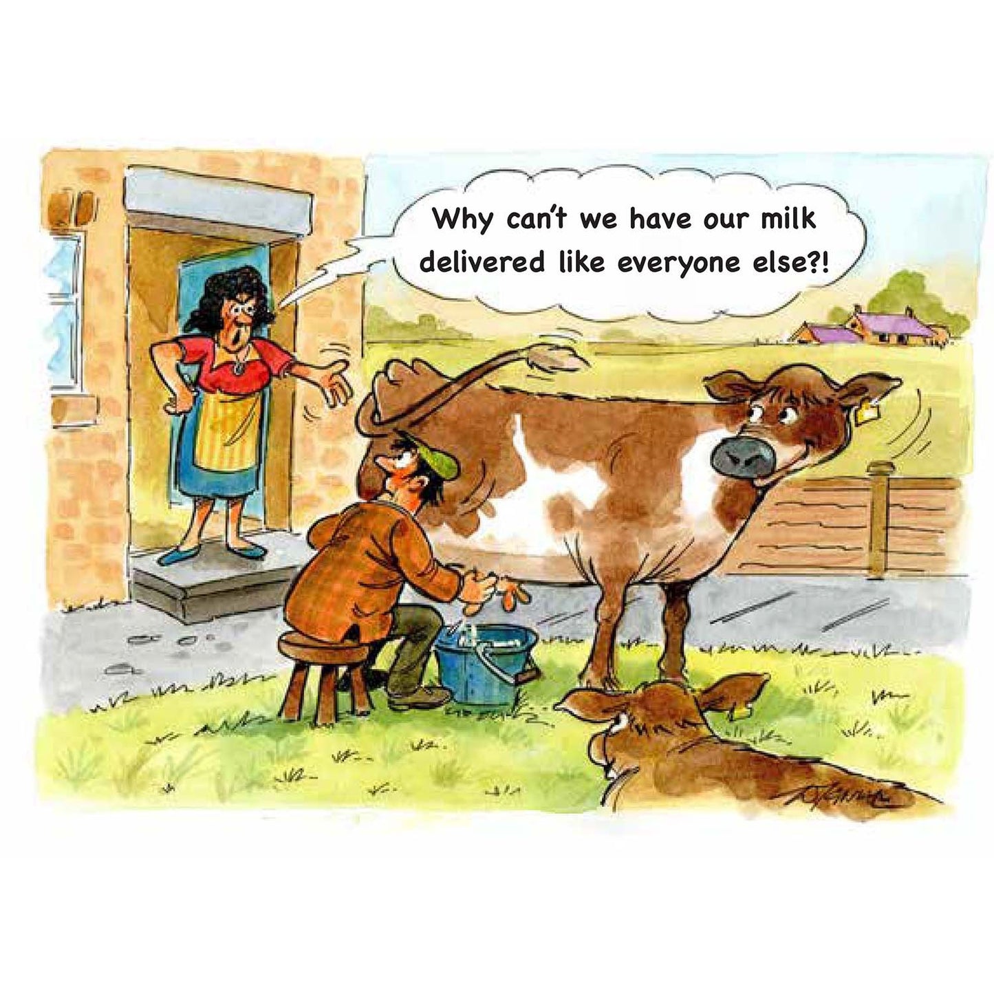 Kevin Milner Countryside Cards Milking Day
