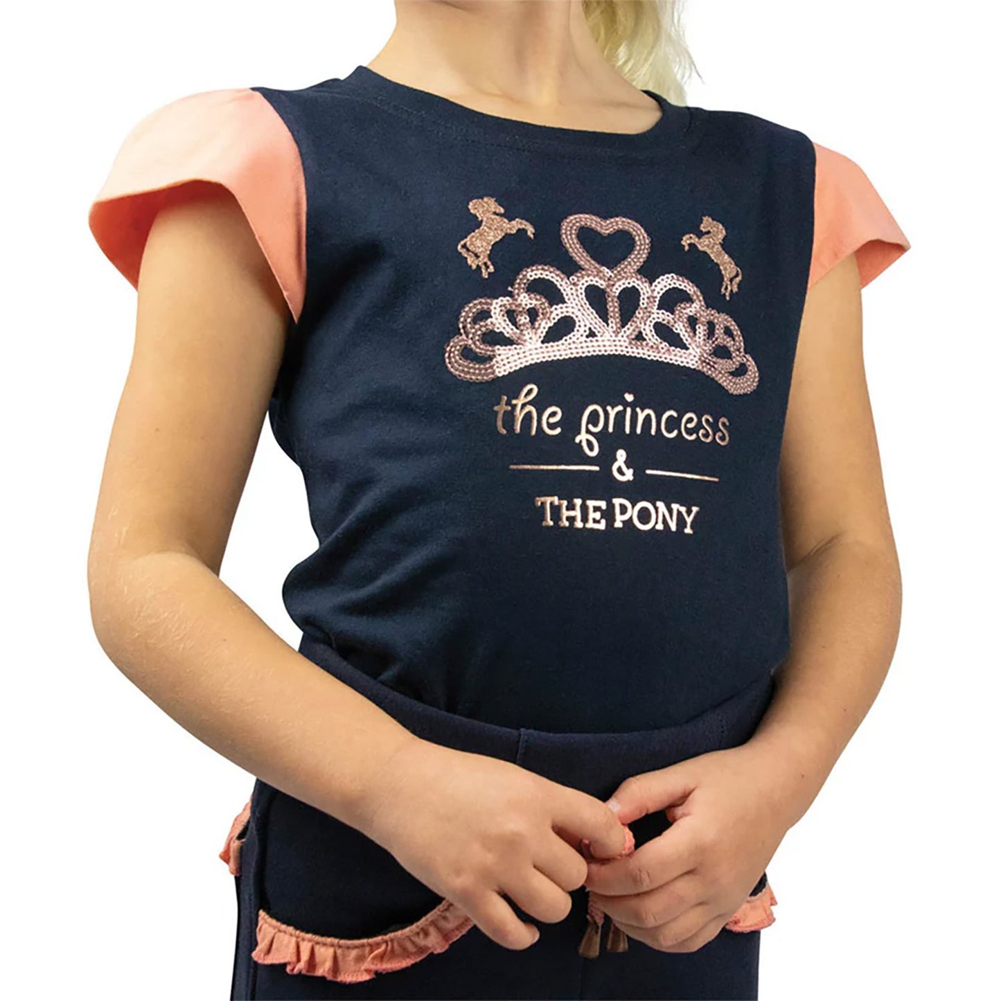 Little Rider The Princess & the Pony T-Shirt Navy/Peach - 5/6 Years