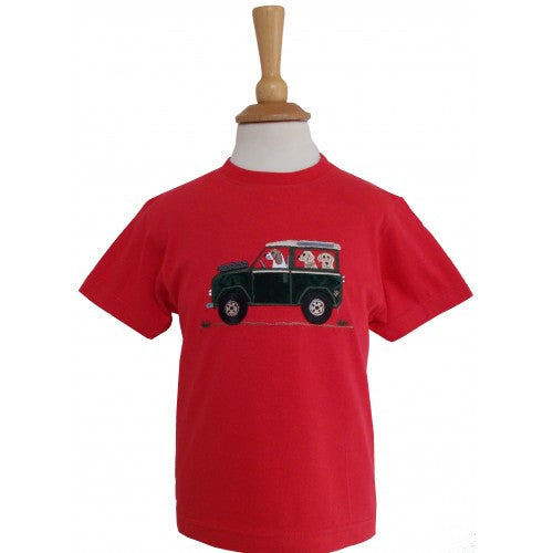 BCC LIMITED EDITION Offroader & Dogs Childrens T-Shirt Red