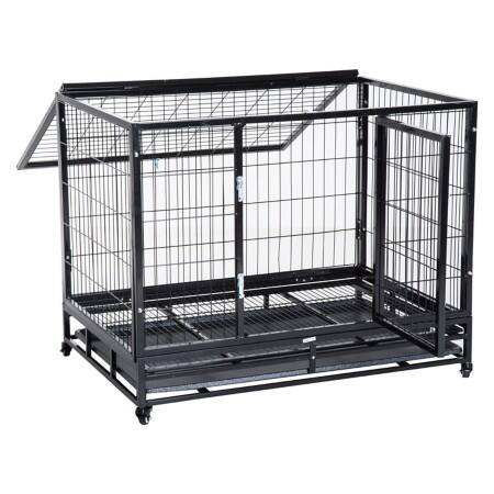 PawHut Dog Cage Black 760 mm x 1090 mm x 870 mm