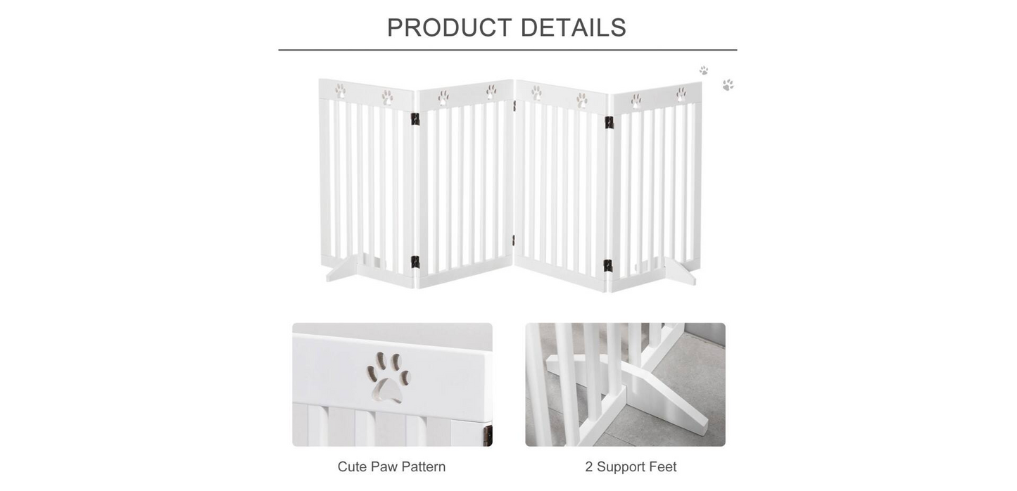 PawHut Pet Gate D06-085 750 x 2040 x 18 mm White