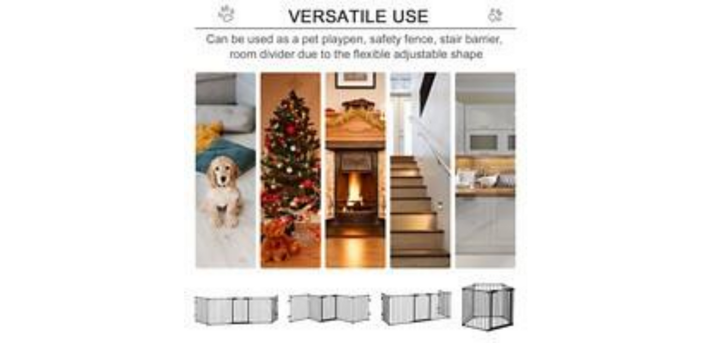 PawHut Pet Gate D06-100 745 x 3000 x 30 mm Black