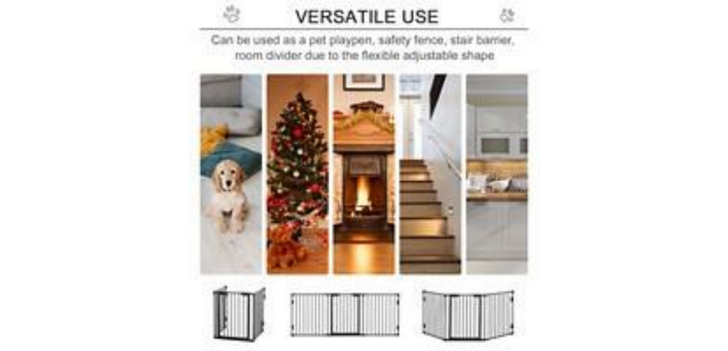 PawHut Pet Gate D06-100V01BK 745 x 1800 x 30 mm Black