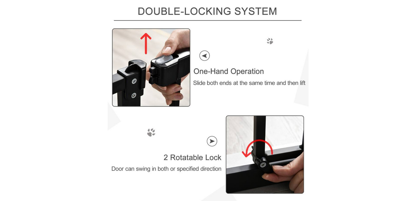 PawHut Pet Safety Gate D06-094 35 x 940 x 680 mm Black