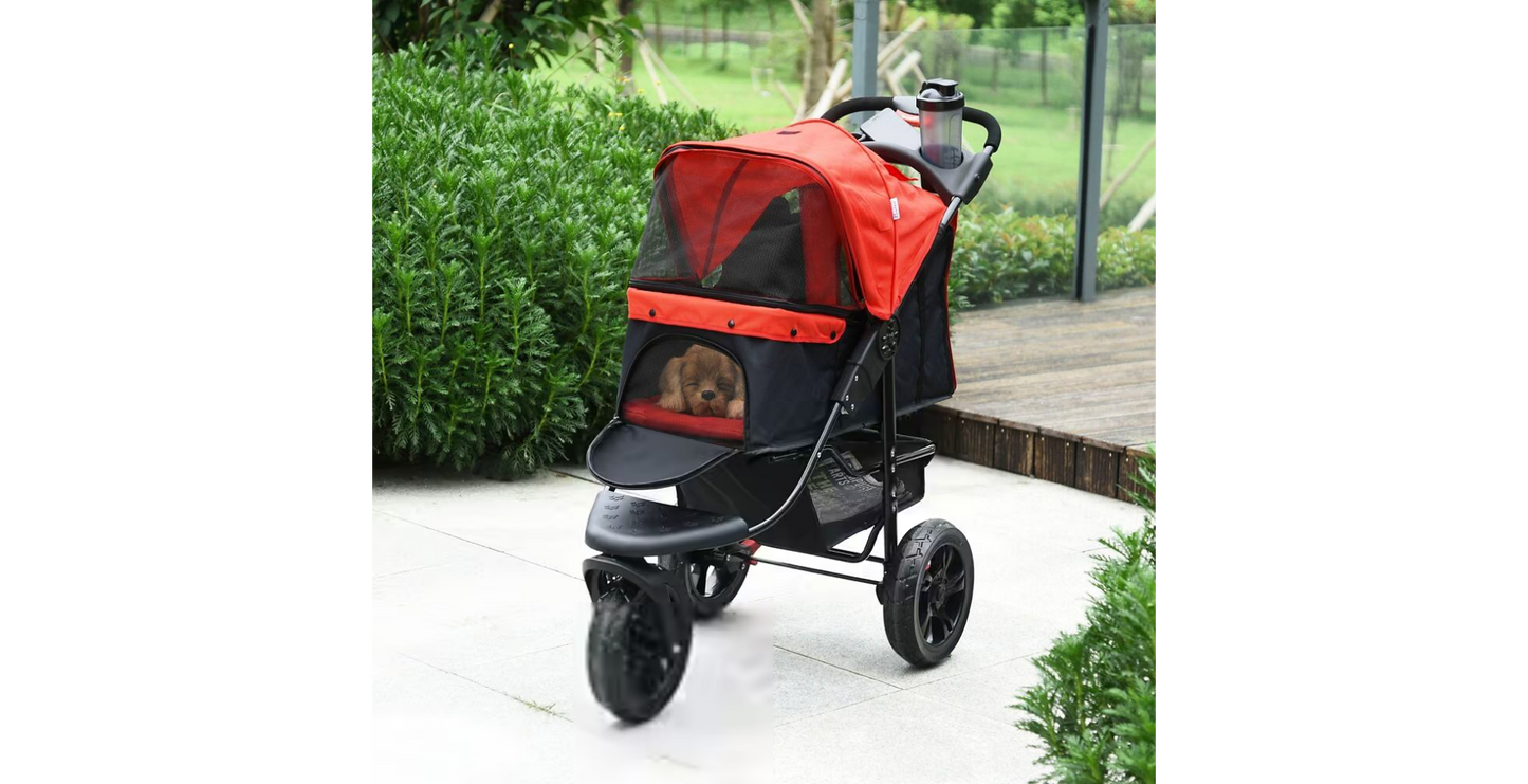 PawHut Pet Stroller D00-108V01 1065 x 1095 x 545 mm Red