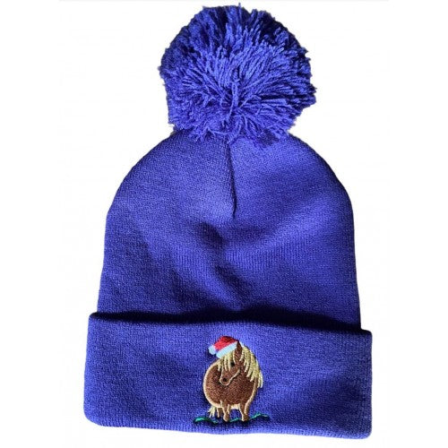 British Country Collection Christmas Santa Pom Pom Beanie Hat