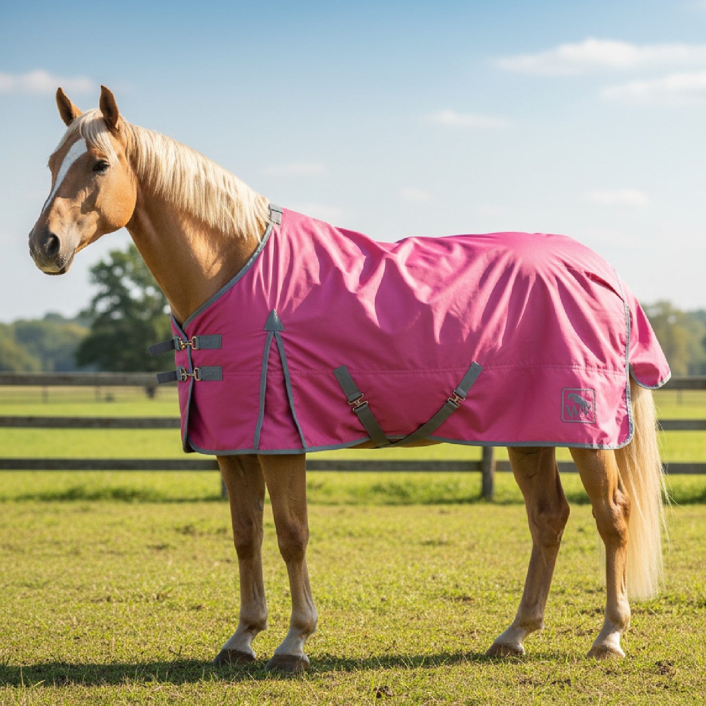 Whitaker WHR1 W-Horse 0g Turnout Rug Pink/Grey