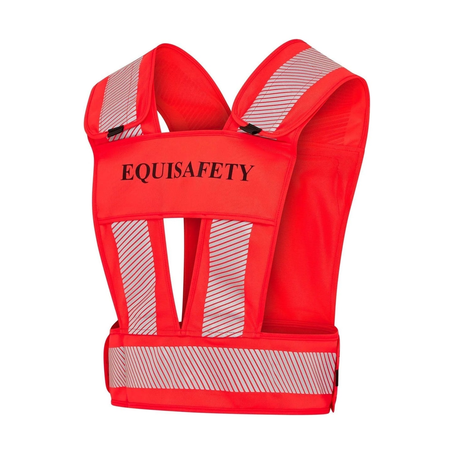 Equisafety Adjustable Reflective Harness with pocket - Red/Orange