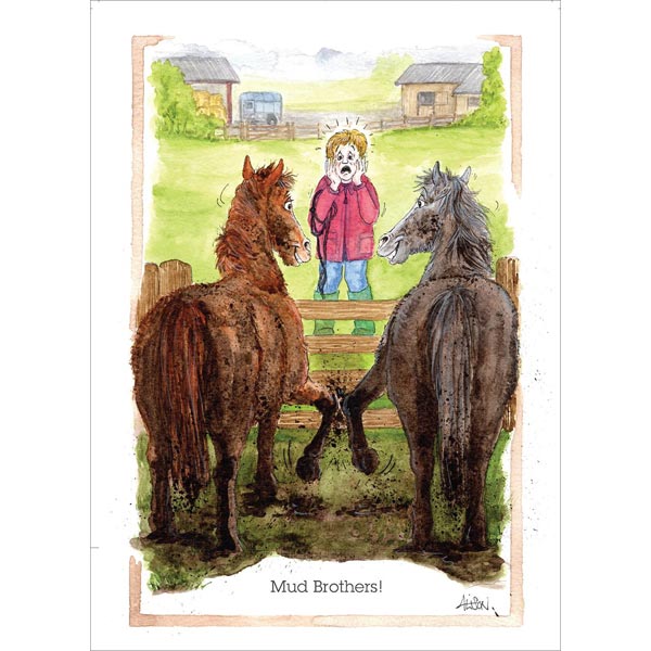 Alison's Horses Card - Mud Brothers