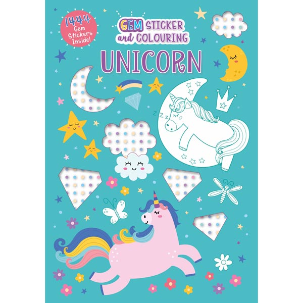 Unicorn Gem Sticker/Colouring Book