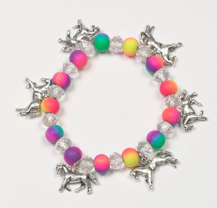 Neon bead horse bracelet