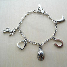 Silver Tone Horse Charm Bracelet