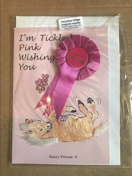 Hairy Ponies I'm Tickled Pink Birthday Card