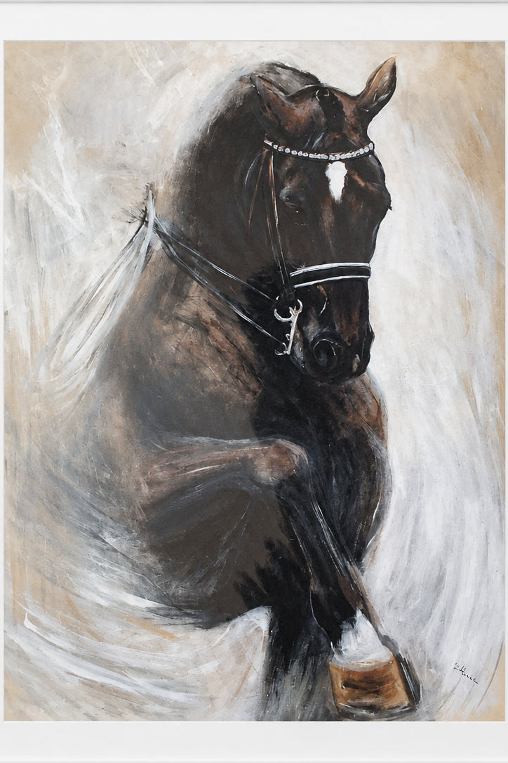 Diane Hennchen Card - Black Dressage Horse (DC131)
