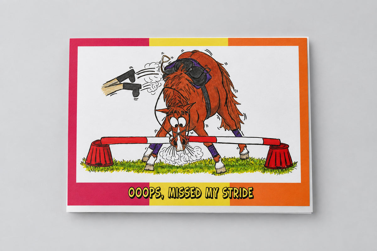 Greetings Card - Ooops, Missed My Stride