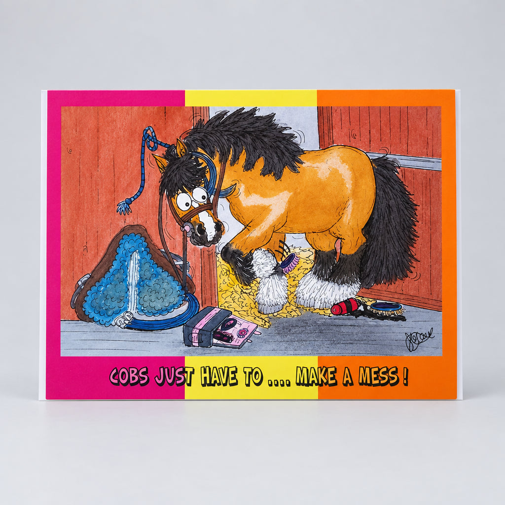 Greetings Card - Cobs Just Have To ... Make A Mess!
