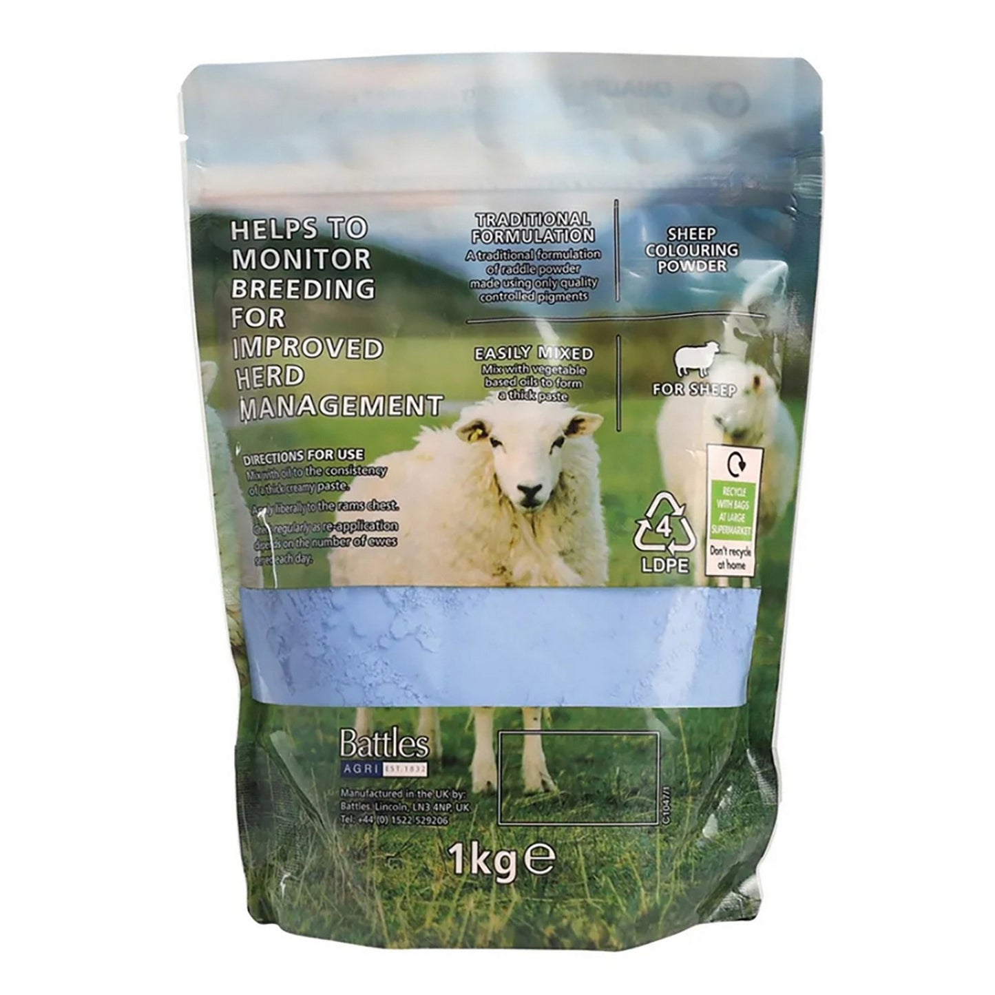 Agrimark Sheep Colouring Powder Raddle Blue - 25 Kg